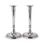 PAIR OF SILVER CANDLESTICKS ROME VATICAN STATE 18TH CENTURY