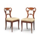 PAIR OF WALNUT CHAIRS CENTRAL ITALY FIRST HALF 19TH CENTURY