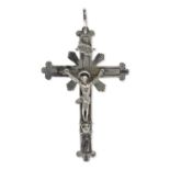 SILVER-PLATED MIGNON CRUCIFIX 19th CENTURY