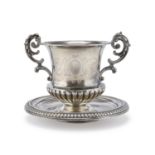 SILVER MUG AND SAUCER GERMANY 1900/1950