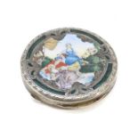 POWDER TIN WITH ENAMELS EARLY 20TH CENTURY