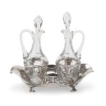 SILVER AND CRYSTAL OIL CRUET FRANCE 1765