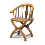 A CHINESE TEAK ARMCHAIR EARLY 20TH CENTURY. DEFECTS