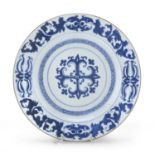 A CHINESE WHITE AND BLUE PORCELAIN DISH 19TH CENTURY