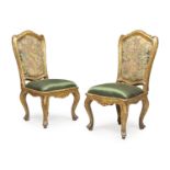 RARE PAIR OF UPHOLSTERED CHAIRS LUCCA 18TH CENTURY