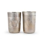 PAIR OF SILVER CUPS 20TH CENTURY