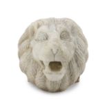LION'S HEAD IN WHITE MARBLE 19th CENTURY