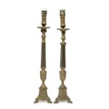 PAIR OF BRASS CANDLESTICKS 19th CENTURY