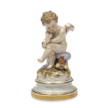 PORCELAIN FIGURE OF CHERUB MEISSEN LATE 19th CENTURY