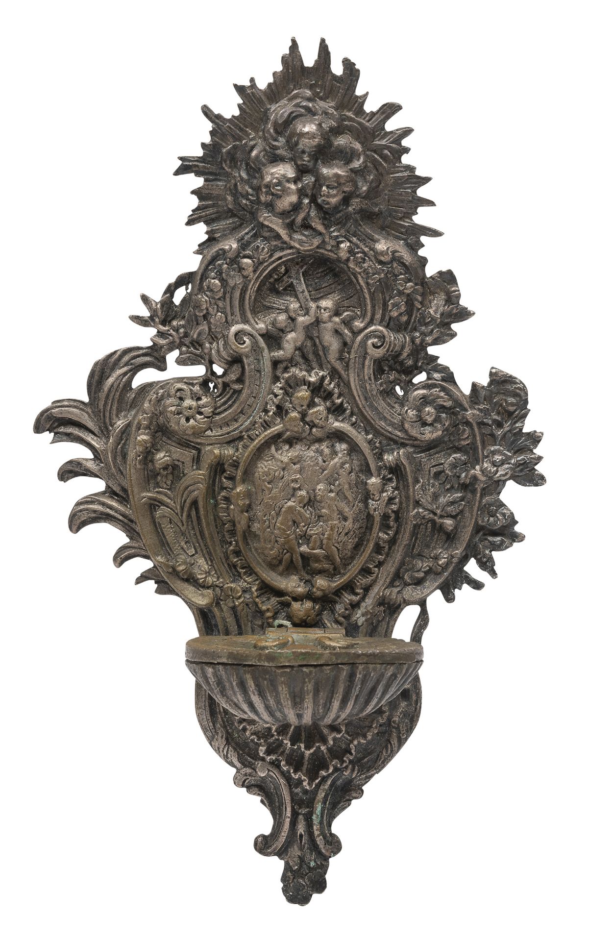 STOUP IN SILVERED BRONZE LATE 19TH CENTURY