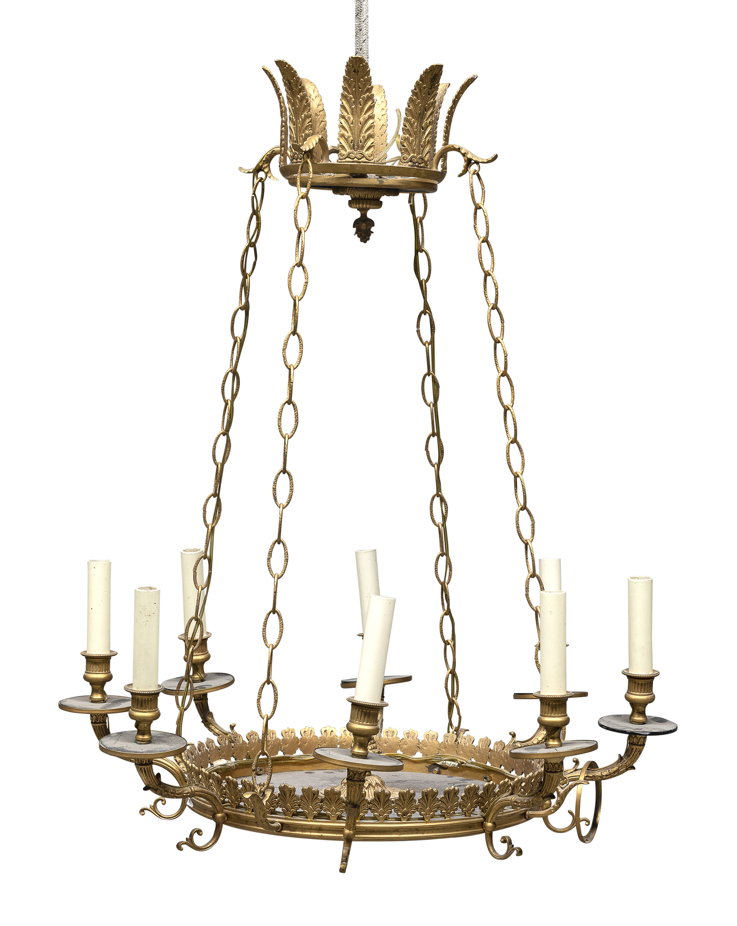 BEAUTIFUL GILT BRONZE CHANDELIER 19TH CENTURY