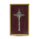 SMALL SILVER METAL CRUCIFIX EARLY 20TH CENTURY