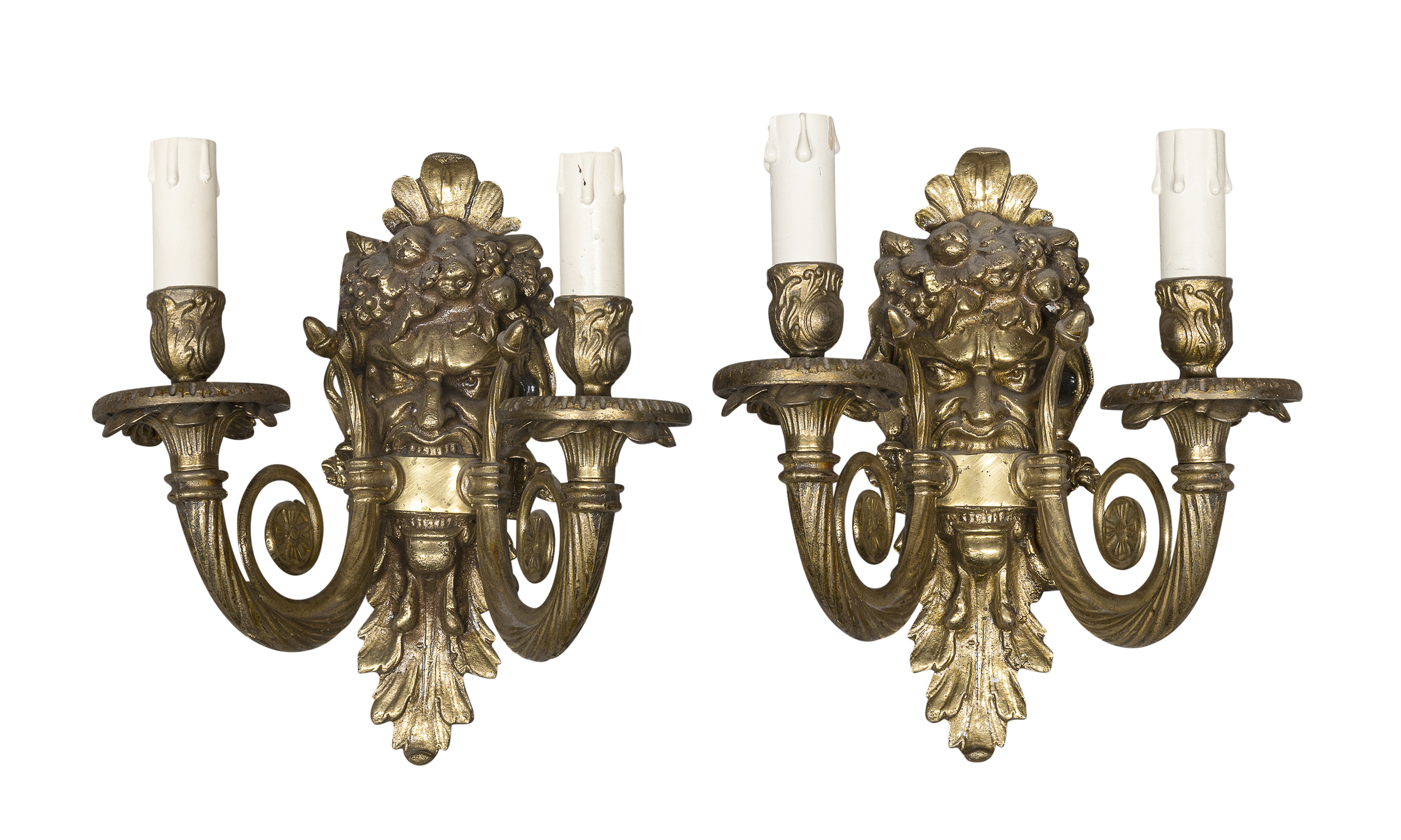 PAIR OF BRONZE WALL LAMPS LATE 19th CENTURY