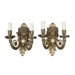 PAIR OF BRONZE WALL LAMPS LATE 19th CENTURY