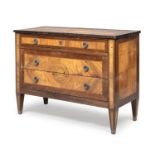 BEAUTIFUL CHEST OF DRAWERS IN WALNUT AND CHERRY CENTRAL ITALY LATE 18th CENTURY