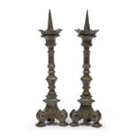 PAIR OF BRONZE MIGNON CANDLESTICKS 18TH CENTURY