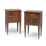 PAIR OF WALNUT BEDSIDE TABLES 19th CENTURY