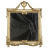 MIRROR IN WHITE AND GOLD LACQUERED WOOD 18th CENTURY