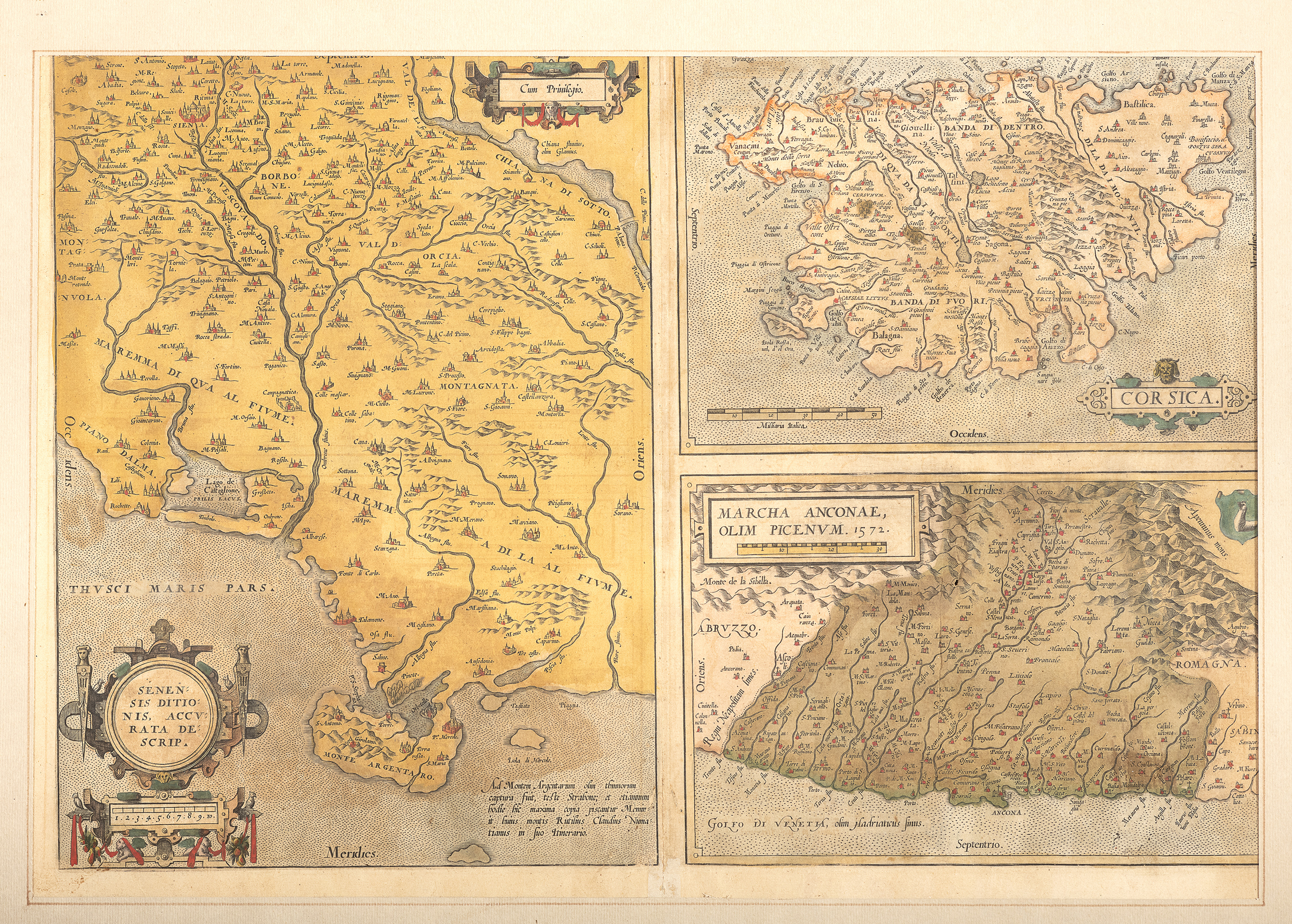 THREE ITALIAN GEOGRAPHIC ENGRAVINGS 18th CENTURY