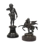 TWO PEWTER SCULPTURES LATE 19th CENTURY