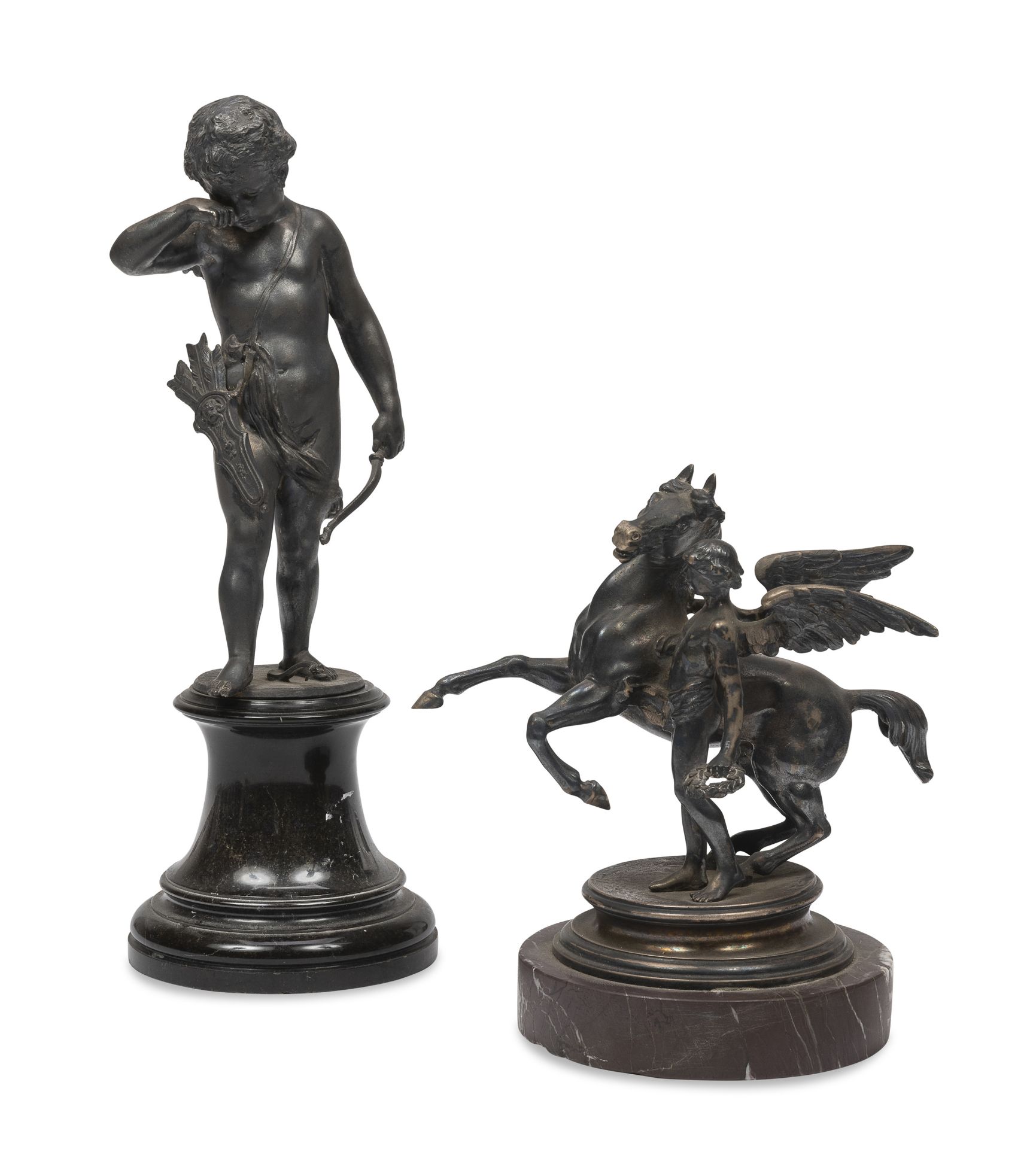 TWO PEWTER SCULPTURES LATE 19th CENTURY