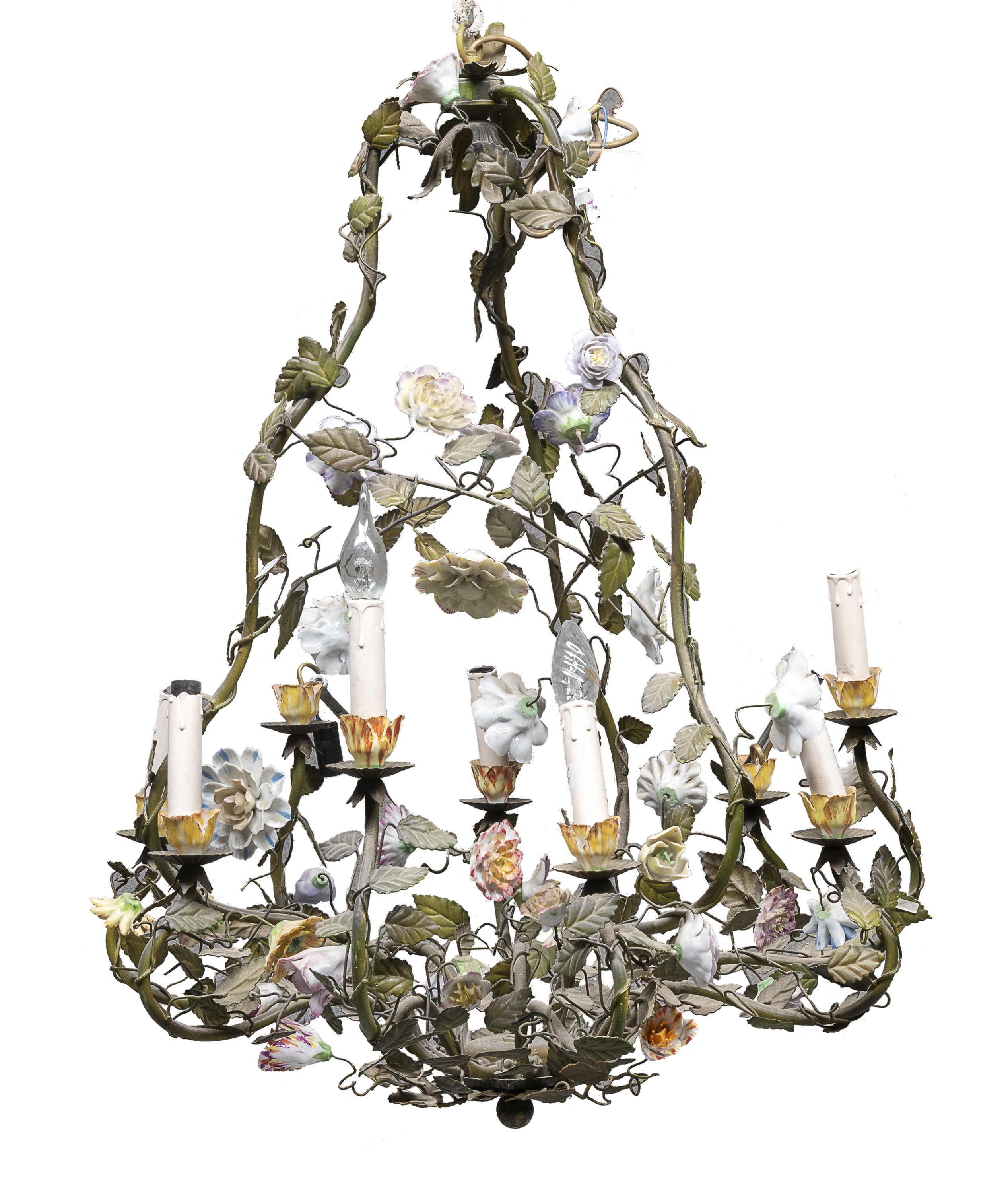 LACQUERED METAL CHANDELIER 19th CENTURY