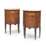 PAIR OF CRESCENT BEDSIDE TABLES 19th CENTURY