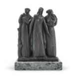 BRONZE SCULPTURE OF THREE WOMEN BY GIANDOMENICO DE MARCHIS 1920s