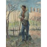 OIL PAINTING OF A FARMER BY PAULO GHIGLIA