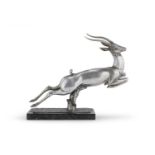 SILVER-PLATED ANTELOPE SCULPTURE BY CARLO LORENZETTI 1920s