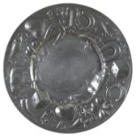 PLATE IN PEWTER BY PIERO FIGURA FOR ATENA 1970s