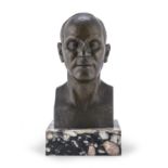 BRONZE SCULPTURE OF EPIMACO LOMBARDI BY AROLDO BELLINI 1950s