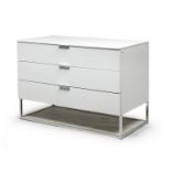 WHITE LACQUER CHEST OF DRAWERS CASSINA 1990s