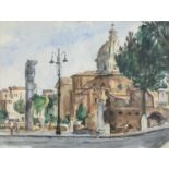 WATERCOLOR OF THE IMPERIAL FORA 20TH CENTURY