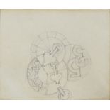 PENCIL DRAWING BY FORTUNATO DEPERO 1929