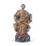 WOOD SCULPTURE OF A SAINT SOUTH AMERICA OR SPAIN 18th CENTURY