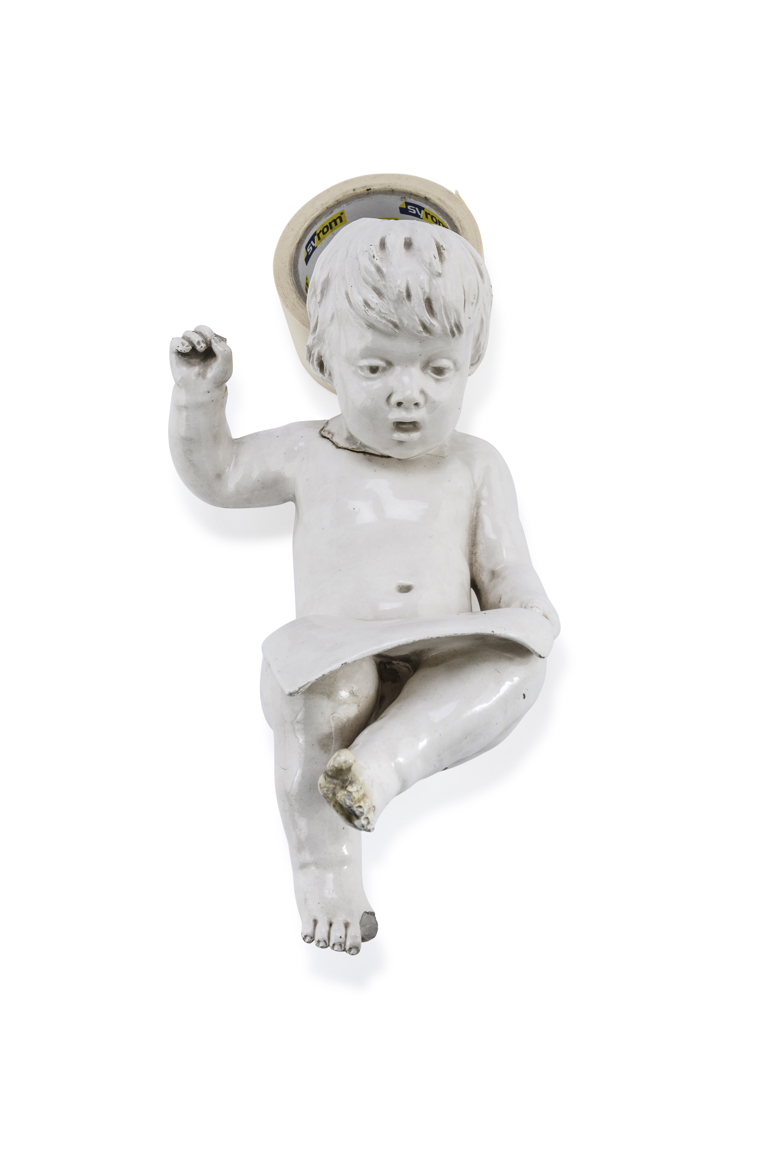 CERAMIC PUTTO SCULPTURE END OF 19TH CENTURY