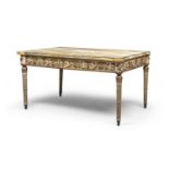 WOODEN WHITE AND GOLD LACQUER COFFEE TABLE NAPLES END OF THE 18TH CENTURY