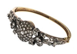 GOLD AND SILVER BANGLE WITH DIAMONDS