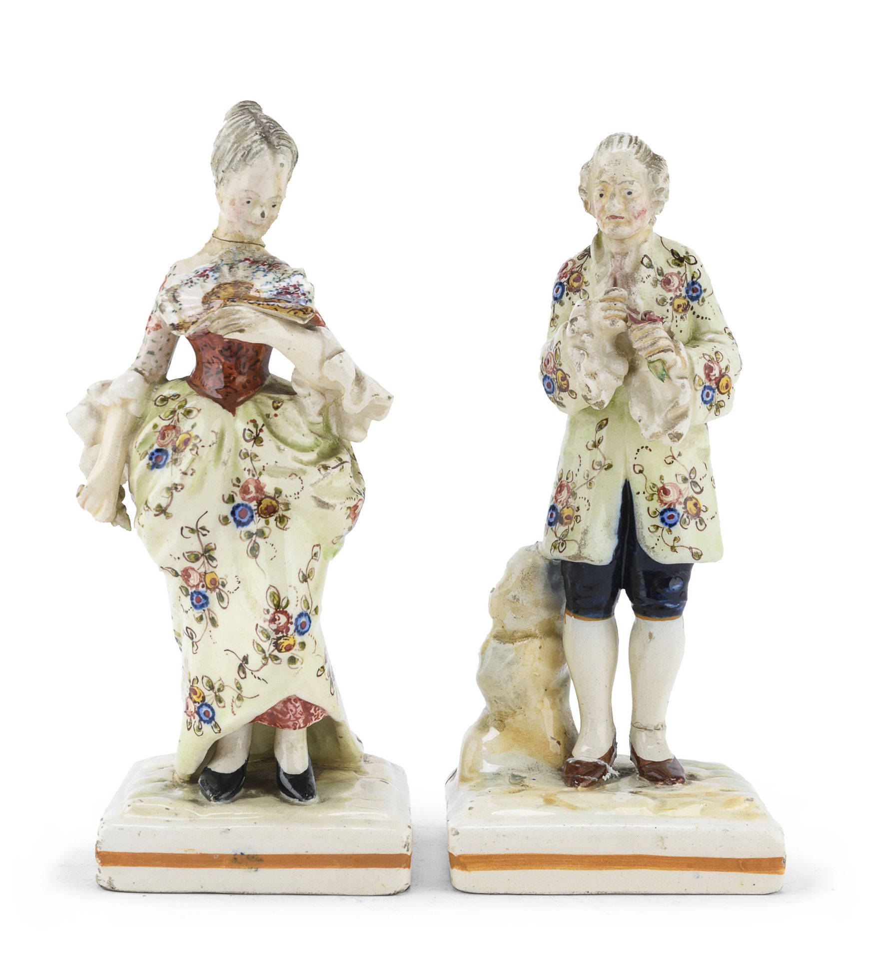 PAIR OF CERAMIC SCULPTURES BASSANO LATE 19TH CENTURY