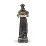SCULPTURE OF SAINT WITH CHILD 18TH CENTURY
