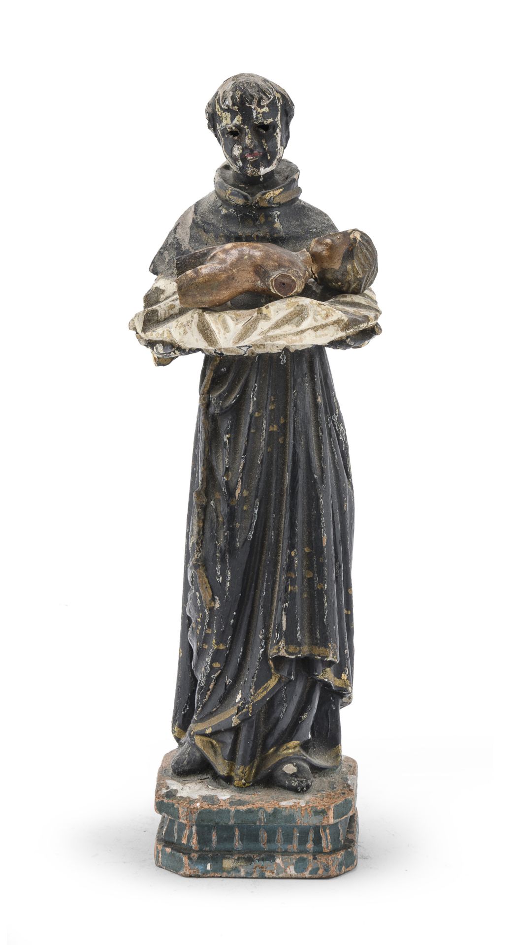 SCULPTURE OF SAINT WITH CHILD 18TH CENTURY