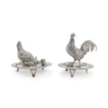 PAIR OF SILVER TOOTHPICK HOLDERS AUSTRO-HUNGARIAN LATE 19TH CENTURY