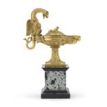SPLENDID GILT BRONZE OIL LAMP BY BENEDETTO BOSCHETTI MID 19TH CENTURY