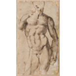 SEPIA STUDY BY THE CIRCLE OF RAPHAEL SANZIO 16TH CENTURY