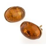 GOLD EARRINGS WITH AMBER