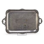 LARGE SILVER-PLATED TRAY EARLY 20TH CENTURY