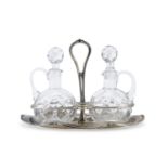 SILVER AND GLASS OIL CRUET BOLOGNA 1944/1968