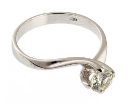 WHITE GOLD SOLITAIRE RING WITH CENTRAL DIAMONDS