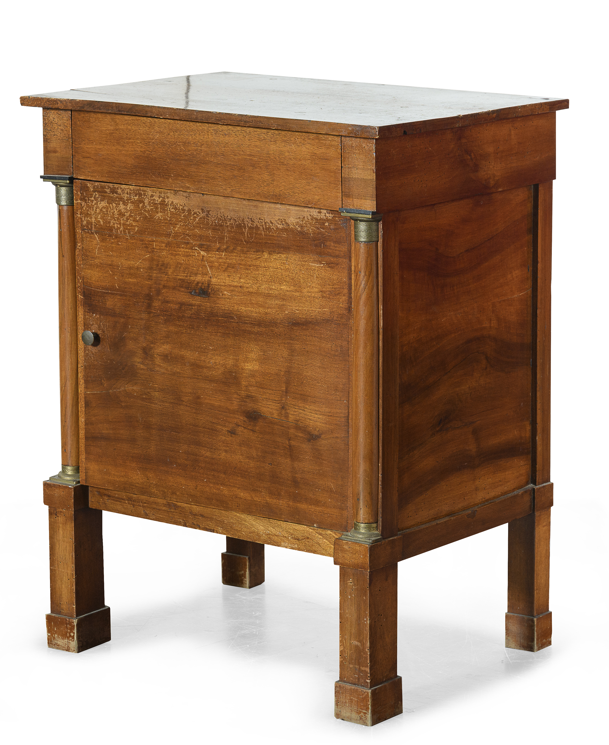WALNUT BEDSIDE TABLE CENTRAL ITALY EMPIRE PERIOD